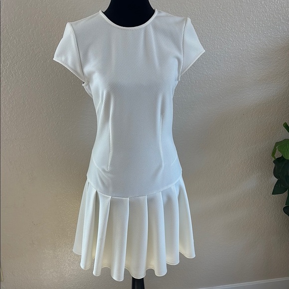$228 Torn by Ronny Kobo Luxury Gina White Cap Sleeved Tennis Styled Dress 0060 - Picture 4 of 11